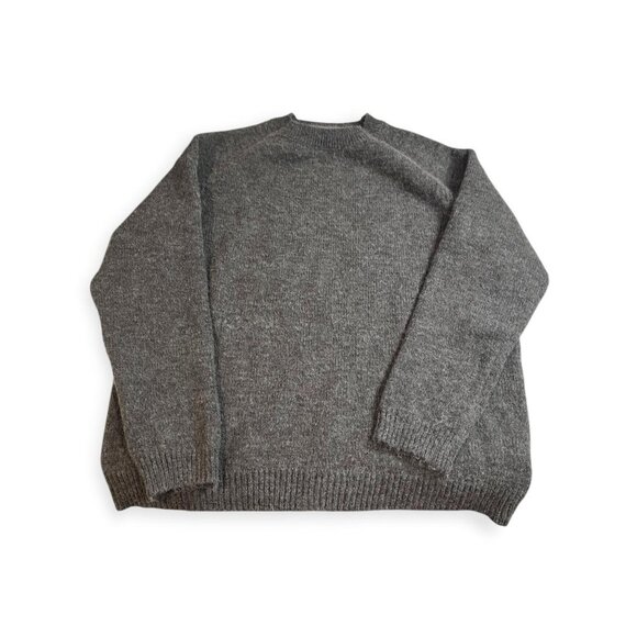 brandy melville dark gray wool relaxed fit oversized sweater winter grandpa - Picture 4 of 6